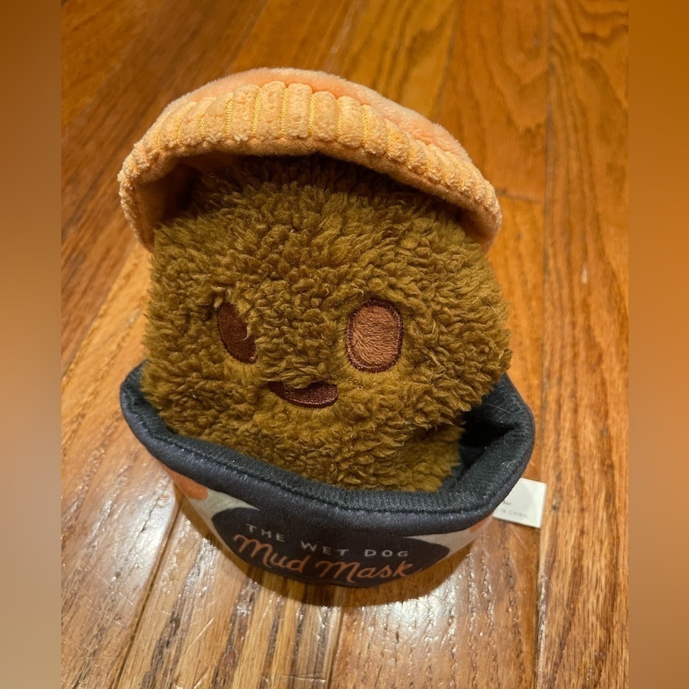 Bark Box The Wet Dog Mud Mask Crinkle Squeak Dog Toy Plush Stuffed